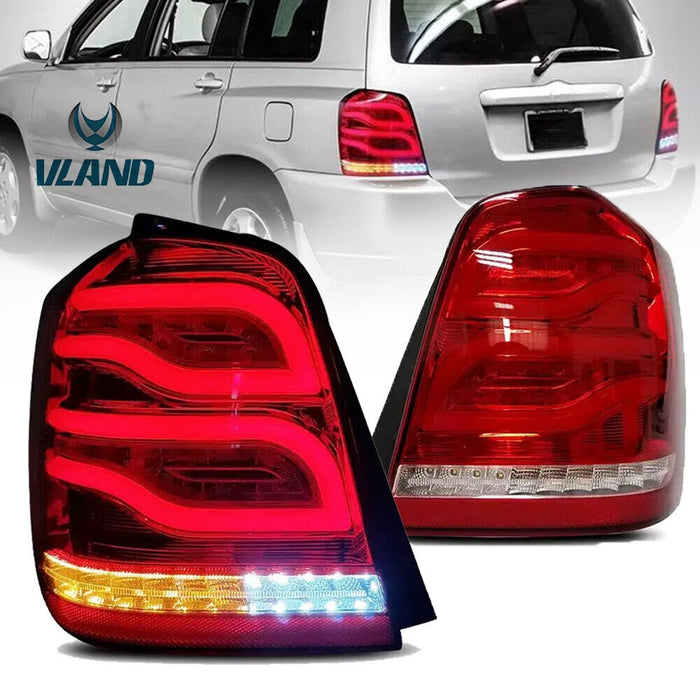 VLAND LED Taillights Fit For 2001-2007 Toyota Highlander With Reverse Running Brake Turning Function Rear Lamps