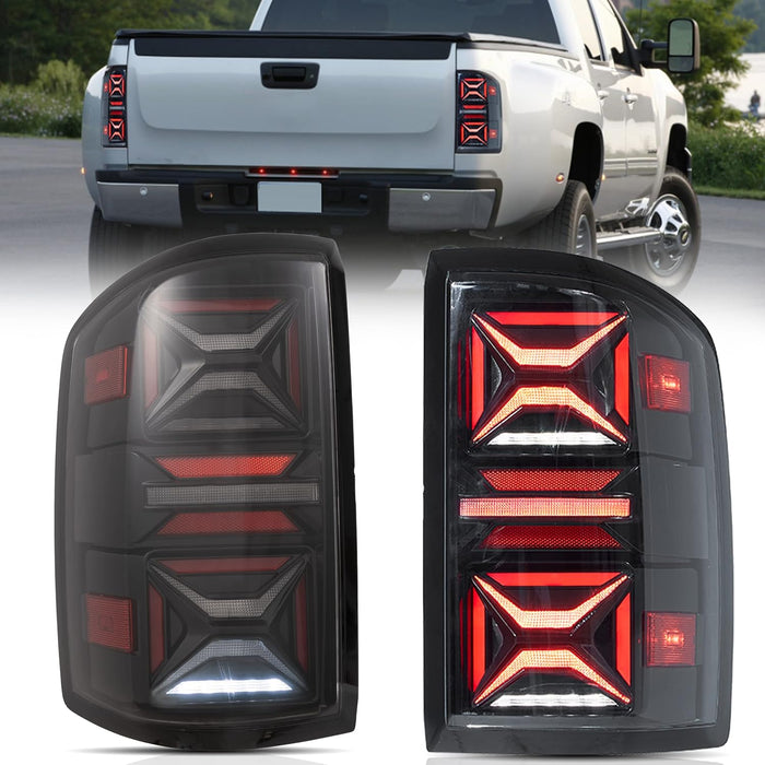 VLAND Tail Lights For Chevrolet Silverado 1500 2007-2013 2500HD/3500HD 2007-2014, GMC Sierra 3500HD 2007-2014