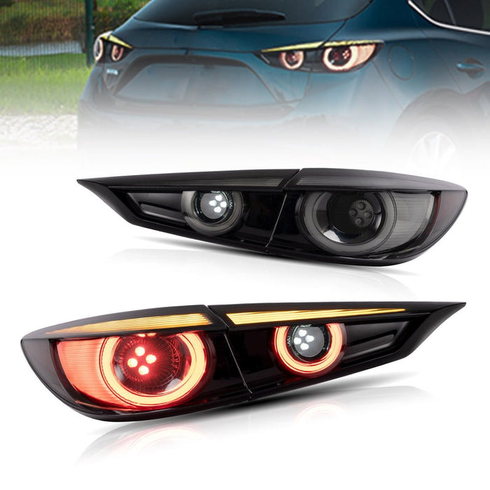 VLAND Full LED Tail Lights for Mazda 3 Axela Sedan 2014-2018 (Sequential Turn Signals w/ Dynamic Welcome Lighting)