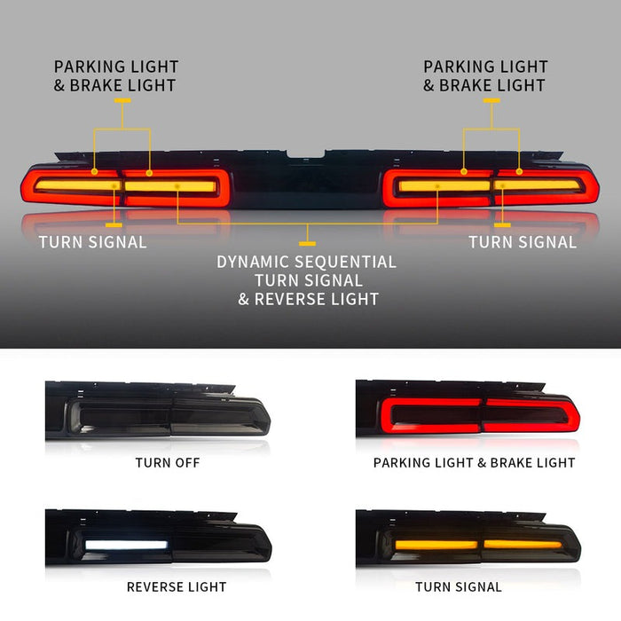 VLAND LED Tail Lights For Dodge Challenger Coupe 3rd Generation 2008-2014