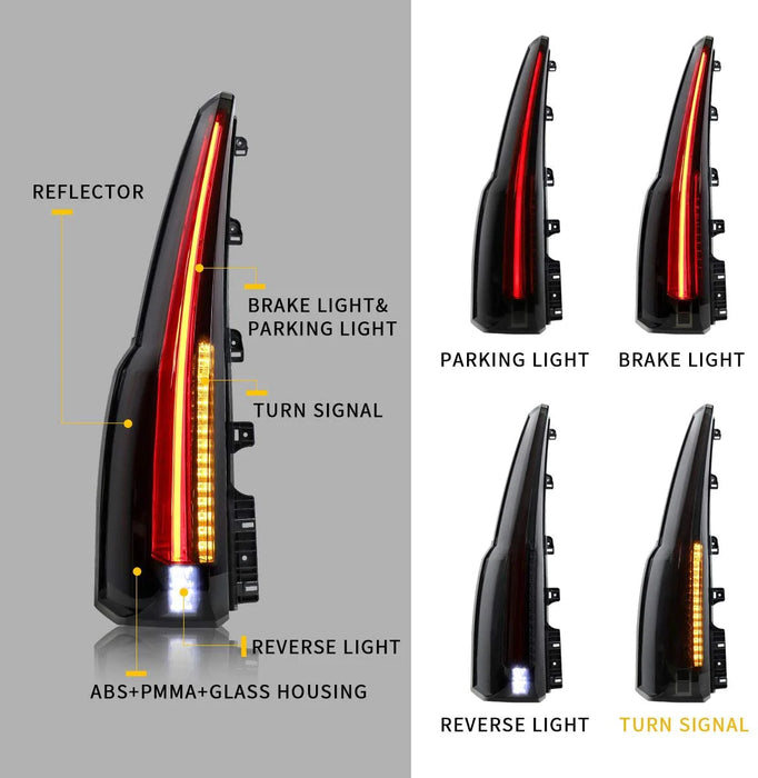 VLAND Full LED Taillights For Chevrolet Tahoe Suburban 2015-2020 GMC Yukon and Yukon Denali/XL 2015-2020 Fourth Generation