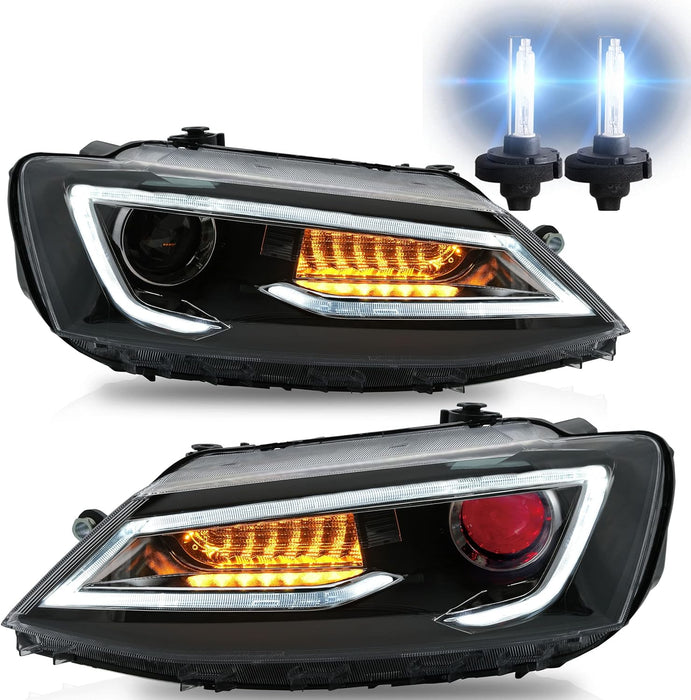 VLAND Headlights+ D2H Bulbs with Decoder Assembly Fit for Volkswagen Jetta 2012-2018 [NOT for GLI]
