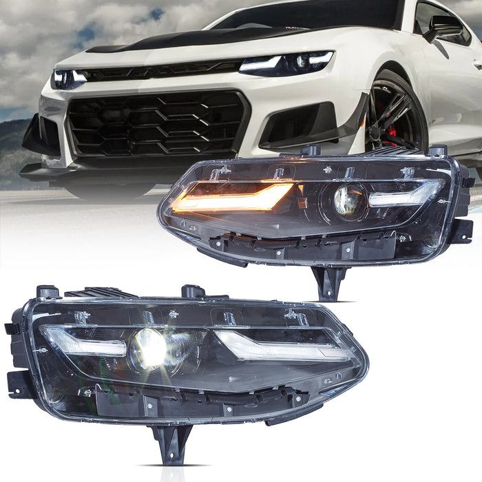 VLAND Full LED Headlights for Chevrolet Camaro 2019-up 1LS/1LT/2LT/3LT/LT1 2Door RWD Coupe and Convertible (NOT FIT 1SS 2SS and ZL1)