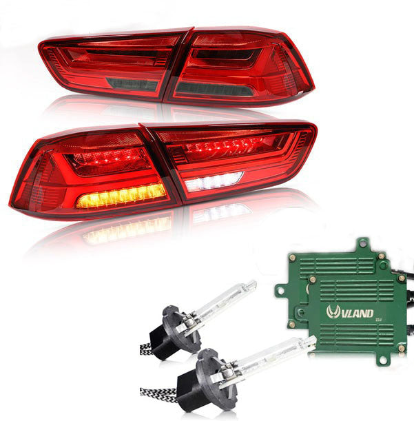 VLAND Full LED Taillights And D2H/H7 Xenon Bulbs For Mitsubishi Lancer EVO X 2008-2018