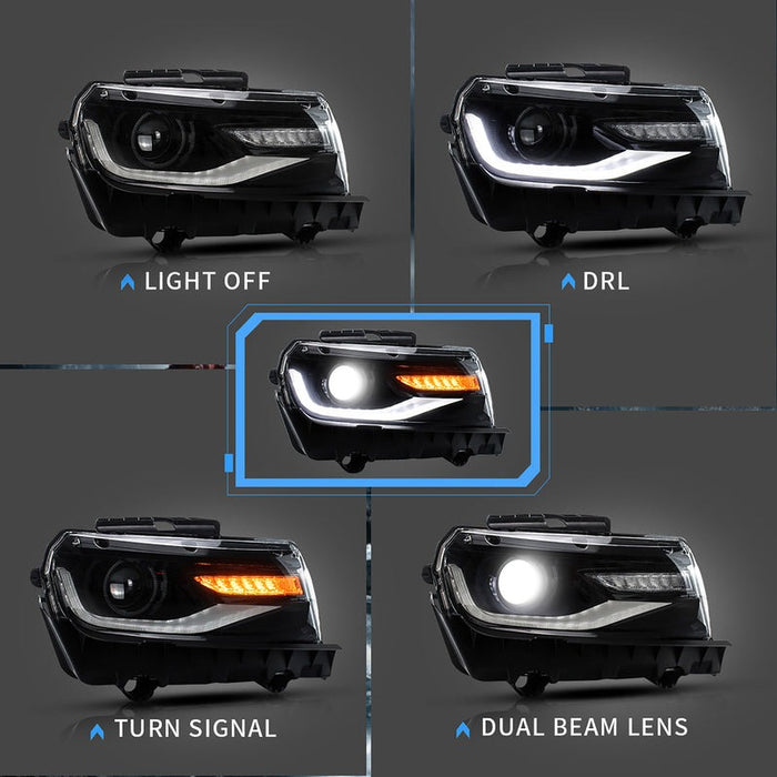 VLAND Dual Beam Headlights For Chevrolet Chevy Camaro 2014-2015