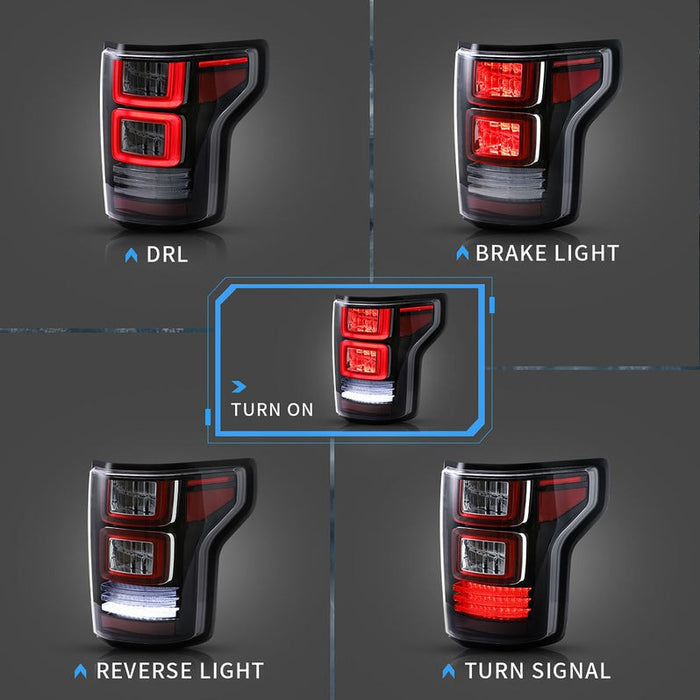 VLAND Full LED Tail Lights for Ford F150 2015-2020(Not Fit a XLT/Lariat, Factory with BLISS)
