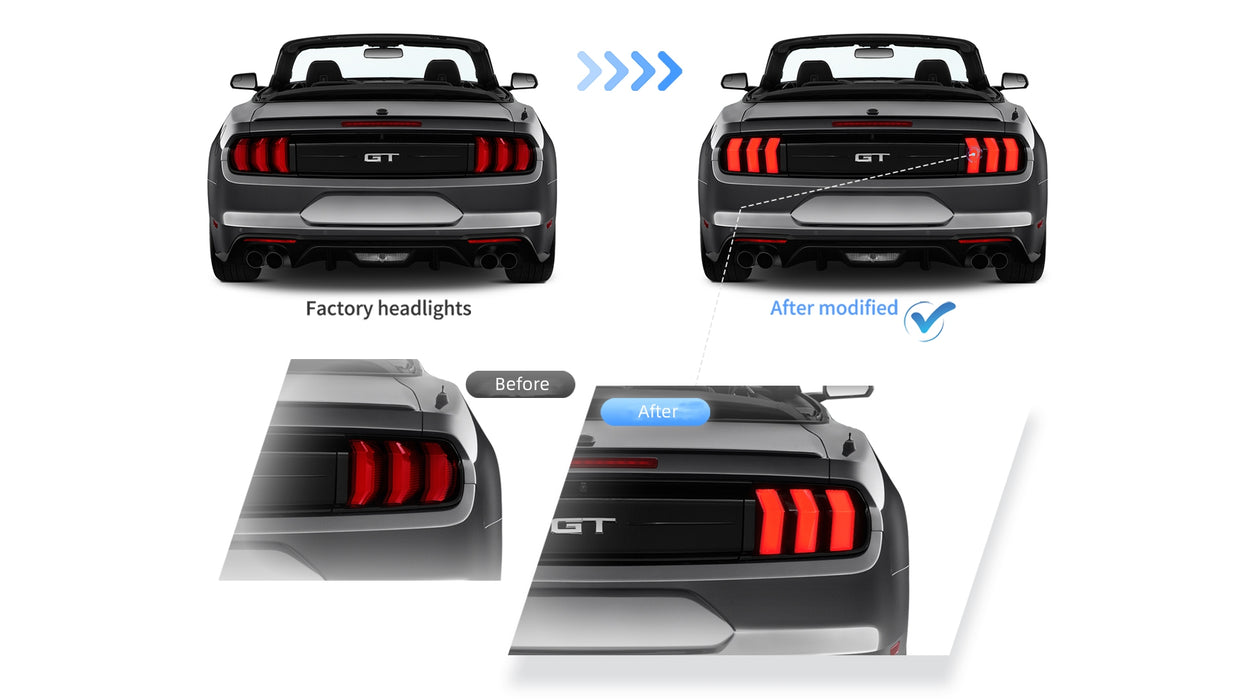 VLAND Five Model LED Taillights Fit For Ford Mustang 2015-2023 6th Gen