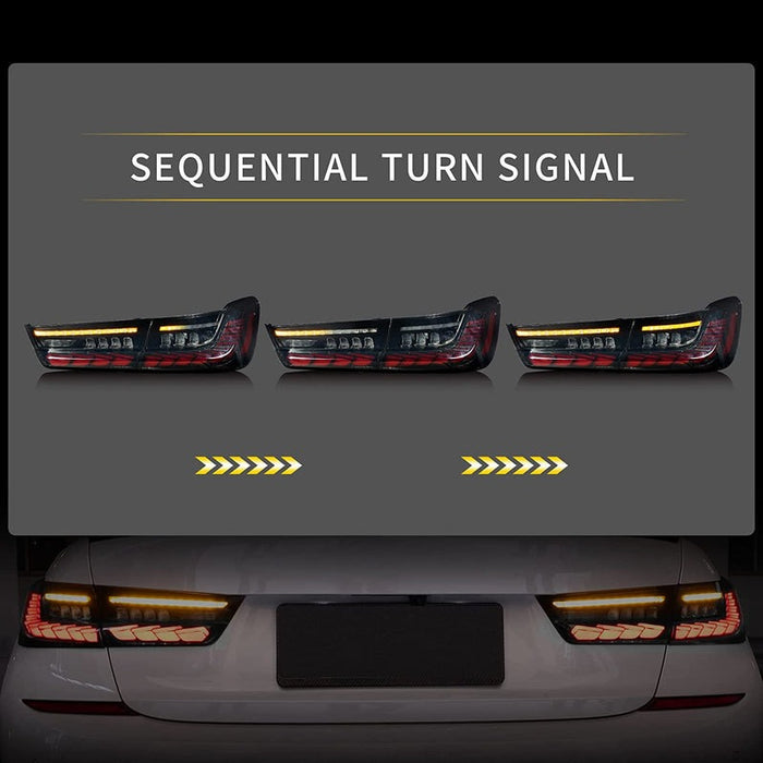 VLAND OLED Tail Lights For 2019 -2021 BMW 3 Series G20 G80 M3 GTS With Dragon Scales Start-up Animation(Fit For European models)