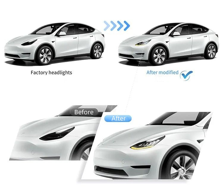 VLAND Full LED Headlights For Tesla Model 3 2017-2023 1st Gen And Model Y 2020-2023