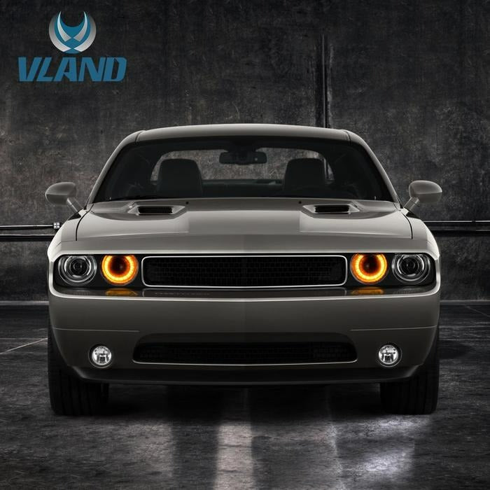 VLAND Dual Beam LED Headlights For Dodge Challenger 2015-2019 (Not Fit For HID Original Models)