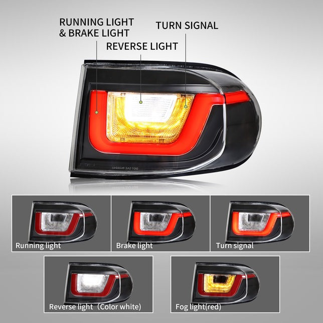 VLAND LED Tail Lights Fit For Toyota FJ Land Cruiser 2007-2017