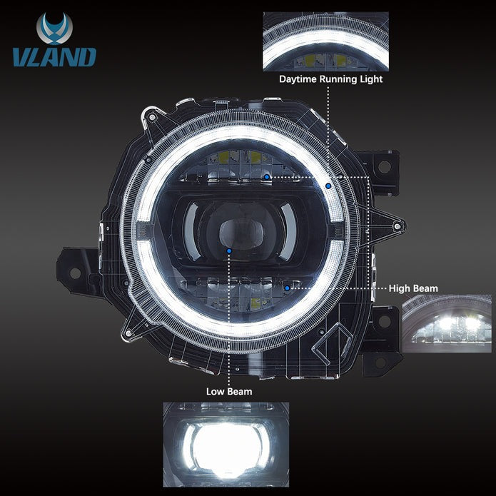 VLAND Full LED Headlights For Suzuki Jimny 2018-UP 4th Gen JB64W JB74W