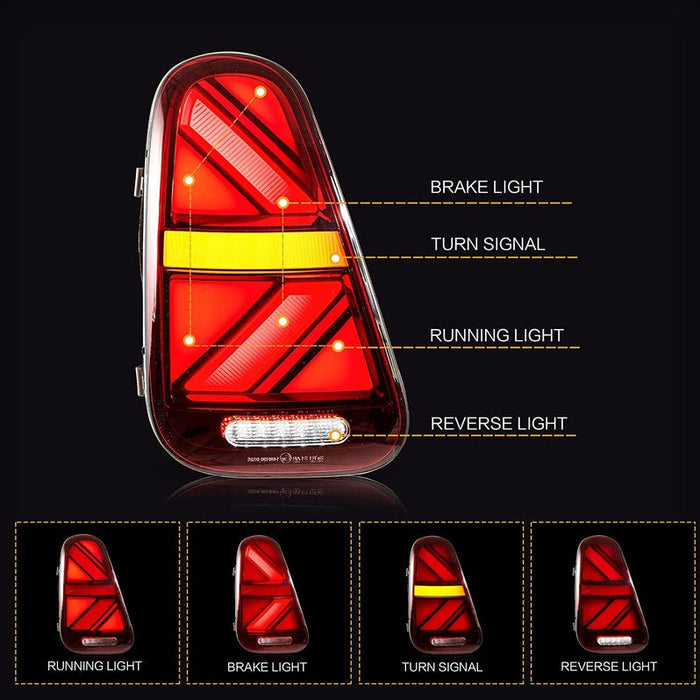 VLAND Full LED Tail lights For BMW Mini R50 R52 R53 2001-2006 With Dynamic Animation DRL