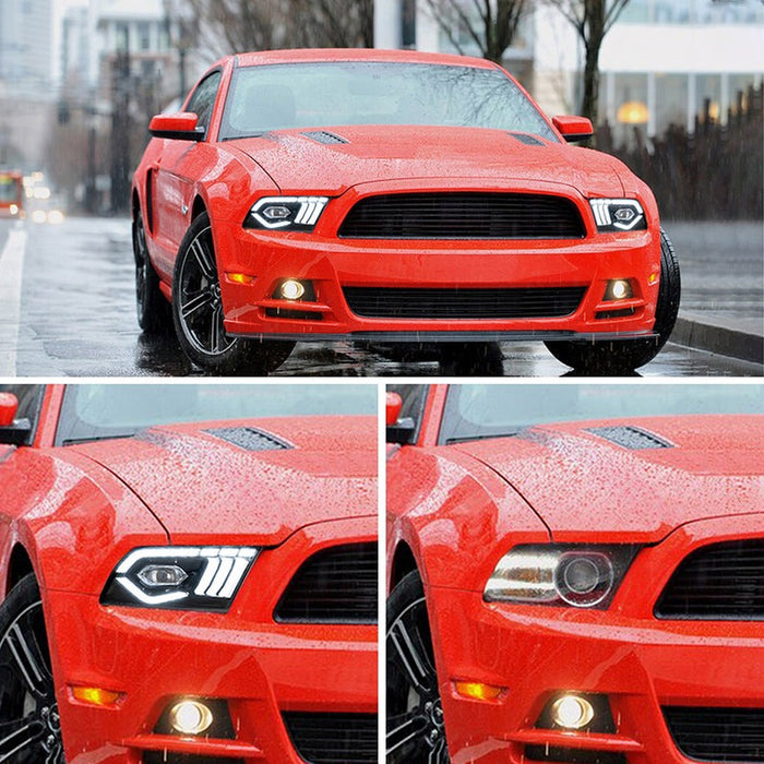 VLAND LED Headlights For Ford Mustang 2010-2014 With Sequential Turn Signals