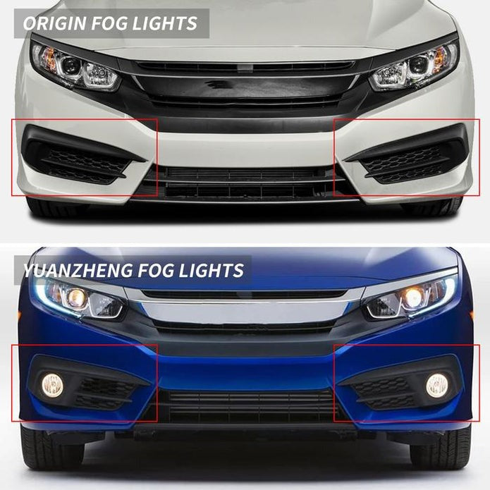 VLAND LED Fog Lights Fit For Honda Civic 2016 2017