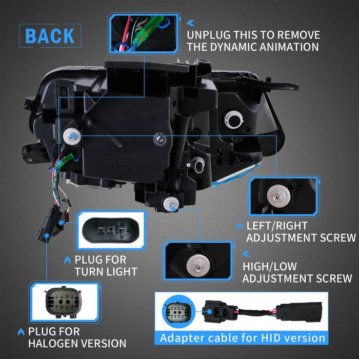 VLAND LED Projector Headlights For Chevrolet Camaro 2016-2018 6th Gen