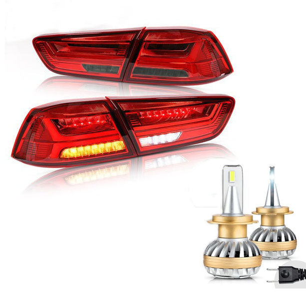 VLAND Full LED Taillights And D2H/H7 LED Bulbs For Mitsubishi Lancer EVO X 2008-2018