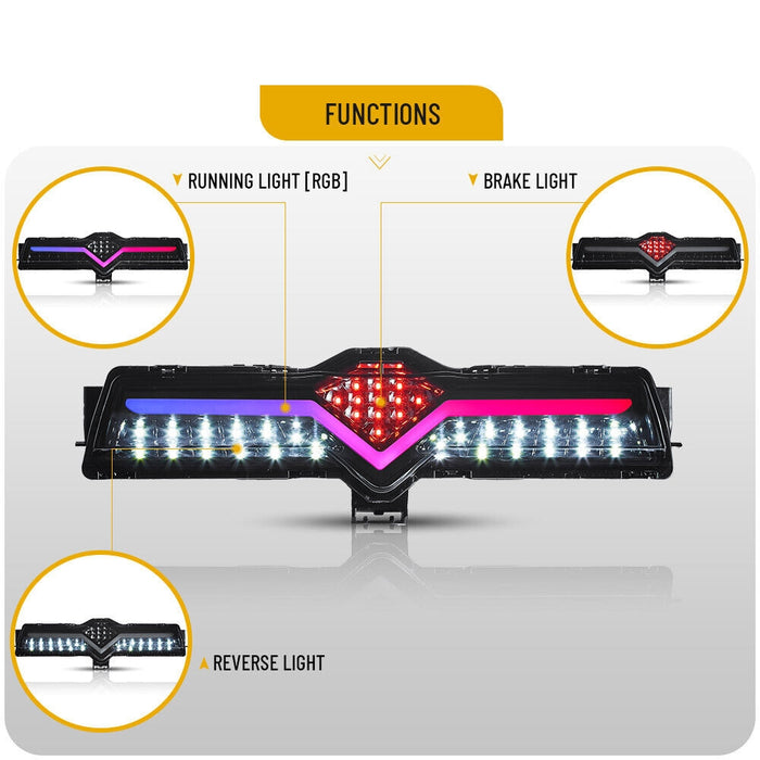 VLAND RGB LED Light Rear Bumper Reverse Brake Fog Lights For 13-20 Toyota GT86 FRS Subaru BRZ