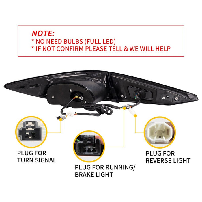 VLAND Full LED Tail Lights for Mazda 3 Axela Sedan 2014-2018 (Sequential Turn Signals w/ Dynamic Welcome Lighting)
