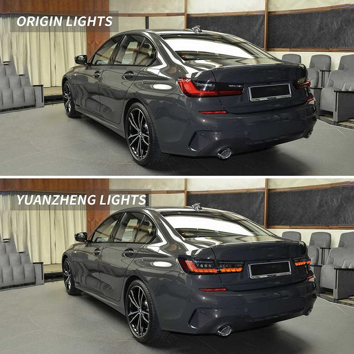 VLAND OLED Tail Lights For 2019 -2021 BMW 3 Series G20 G80 M3 GTS With Dragon Scales Start-up Animation(Fit For European models)