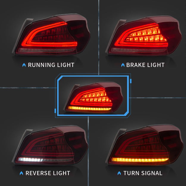 VLAND Full LED Tail lights Assembly Fit for 2014-2021 Subaru WRX/STI