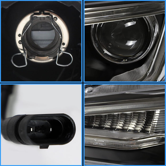 VLAND Dual Beam Projector Headlights Compatible for Mitsubishi Lancer EVO X 2008-2020