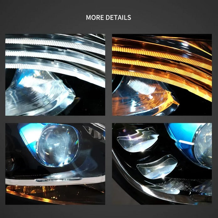 VLAND LED Headlight for Mercedes-Benz S-Class W222 6th Gen 2014-2017 w/ Blue DRL