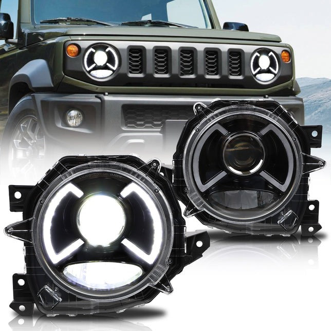 VLAND LED/Projector Headlights For Suzuki Jimny 2019-UP with Blue LED Welcome DRL Light