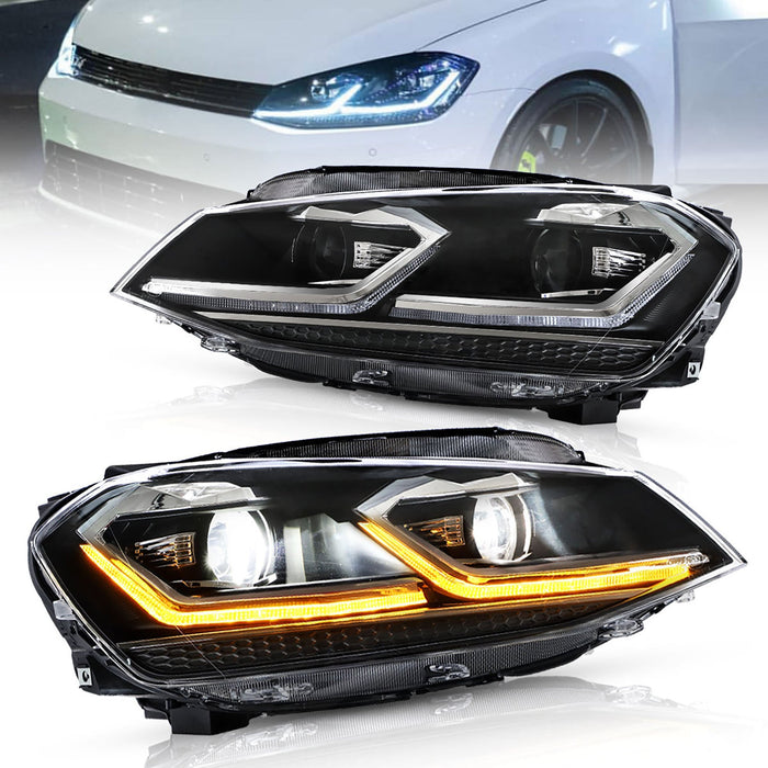 VLAND LED Headlights for Volkswagen VW Golf 7 / MK7 2014-2017 (NOT fit for Golf GTI and Golf R models)