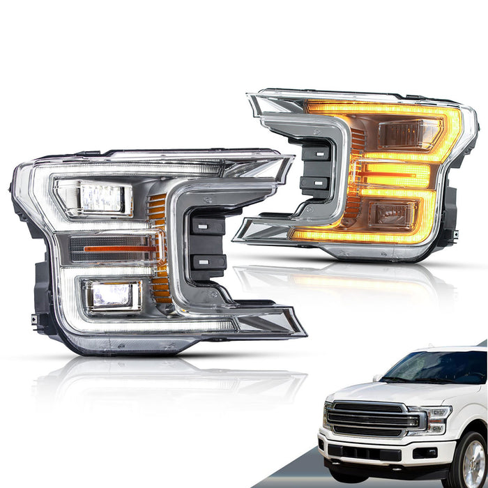VLAND Full LED Headlights for Ford F150 2017-2020( Not fit 2017-2020 Ford F-150 Raptor)