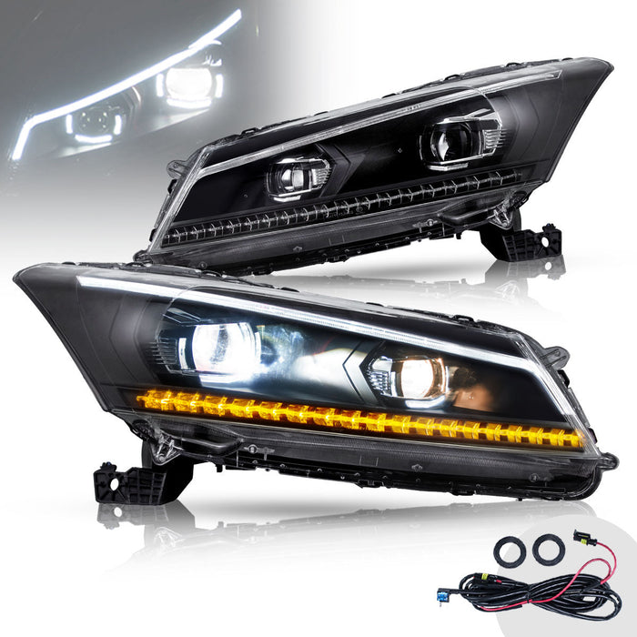 VLAND Dual Beam Headlights Without Demon Eyes Fit For Honda Accord 2008-2012