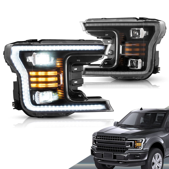 VLAND Full LED Headlights for Ford F150 2017-2020( Not fit 2017-2020 Ford F-150 Raptor)