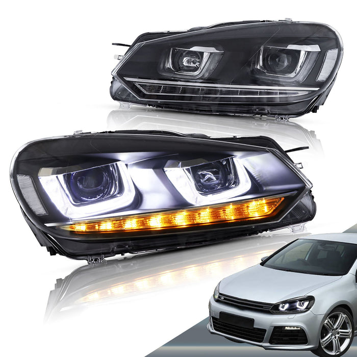 VLAND LED Projector Headlights Fit For Volkswagen Golf6 / MK6 2010-2014