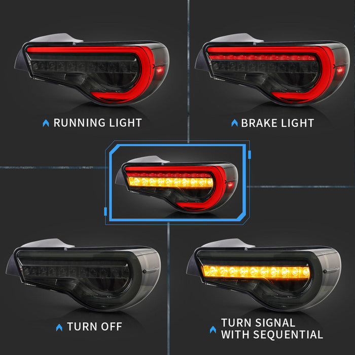 VLAND Full LED Tail Lights for Toyota 86 GT86 2012-2020 Subaru BRZ 2013-2020 Scion FR-S 2013-2020