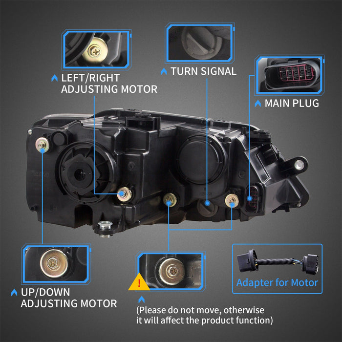VLAND Dual Beam Headlights Fit for Volkswagen Jetta/Sagitar 2012-2018(NOT FOR GLI)
