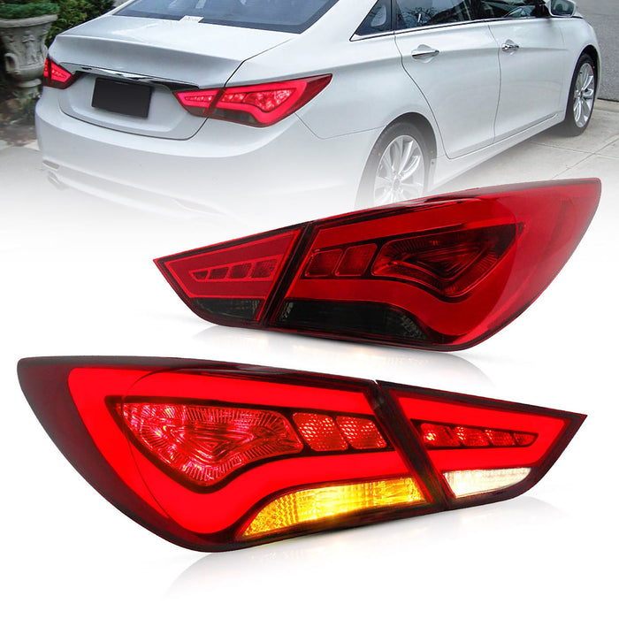 VLAND Full LED Tail Lights For Hyundai Sonata 6th Gen Sedan 2011-2014 ABS, PMMA, GLASS Material