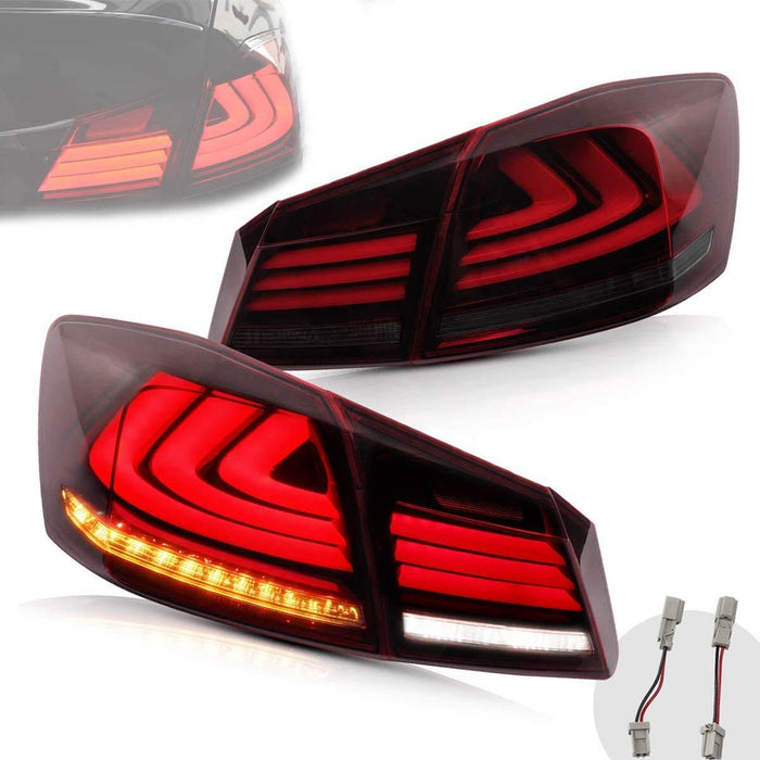 VLAND Full LED Sequential Tail Lights For Honda Accord 2013-2015 ABS PMMA GLASS Material