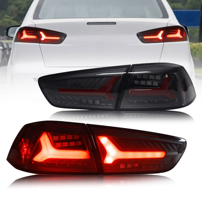 VLAND LED Tail Lights For Mitsubishi Lancer EVO X 2008-2018 With Sequential Turn Signal(CN Warehouse)