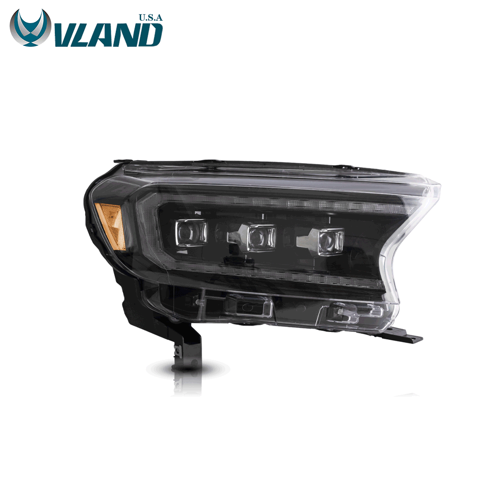 VLAND LED Projector Headlights For 2015-2022 Ford Ranger Start UP Animation DRL (For US Version)