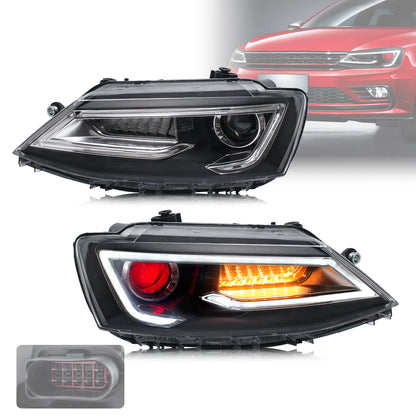 VLAND Dual Beam Headlights Fit for Volkswagen Jetta/Sagitar 2011-2018(NOT FOR GLI)