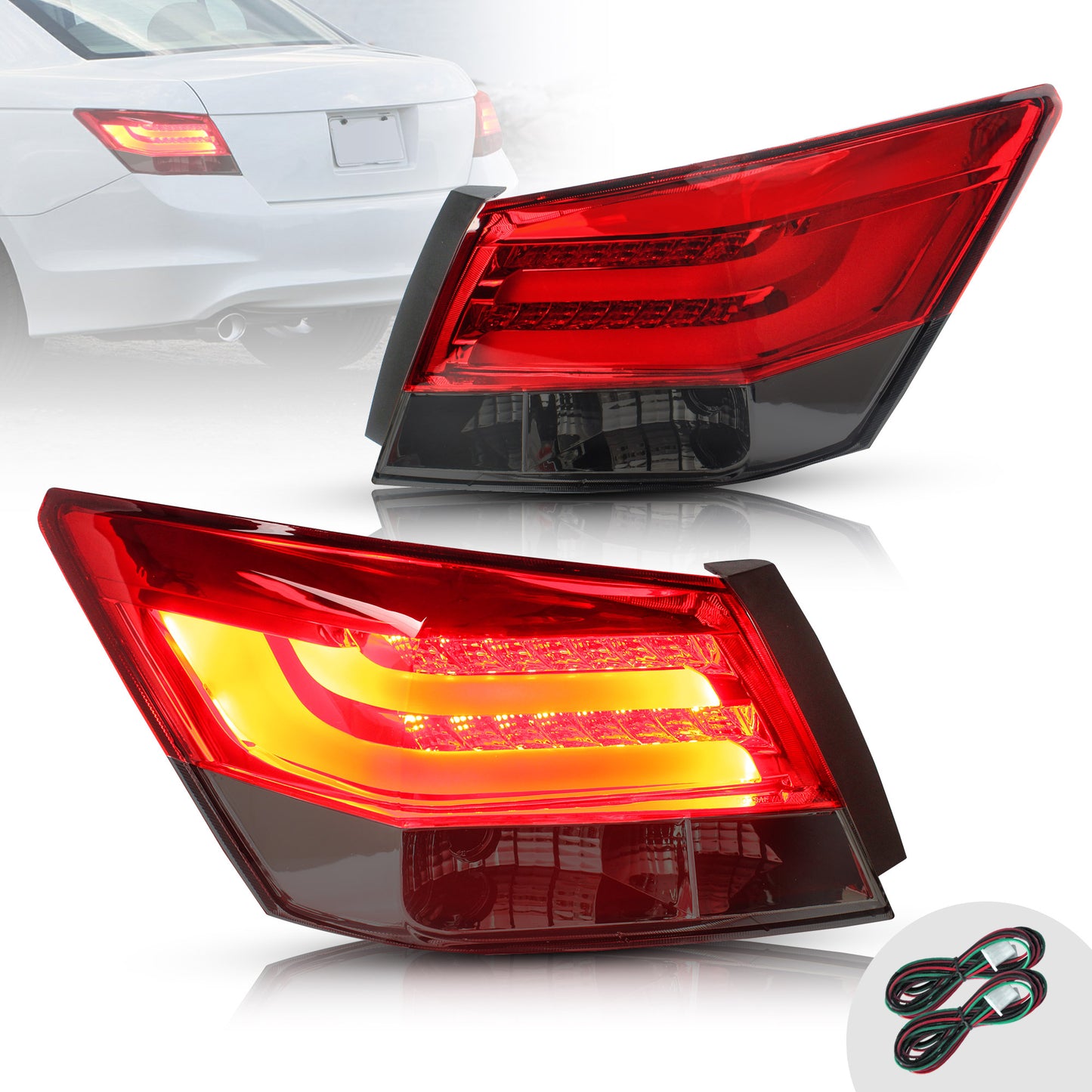 VLAND LED Tail Lights For Honda Accord Inspire 8th Gen Sedan 2008-2013 (2PCS)