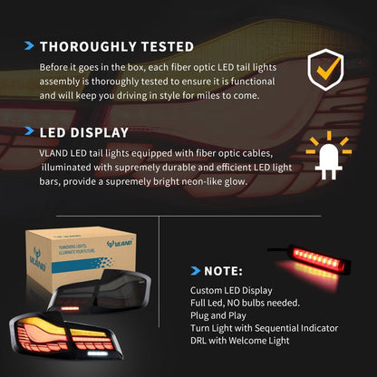 VLAND OLED Tail Lights For BMW 5 Series F10 F18 2011-2017 with Start-up Animation Running Lights(Not For F11/ F07)