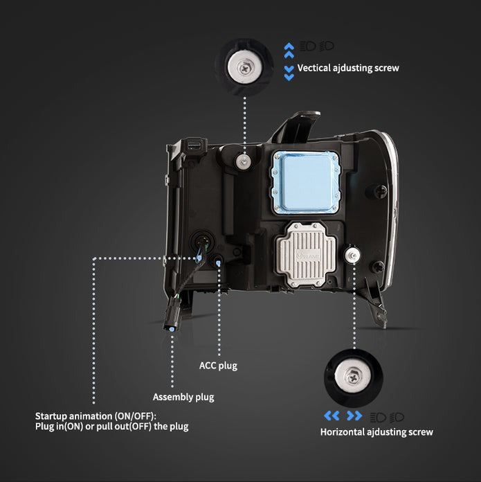 VLAND LED Headlights For 2007-2013 GMC Sierra 1500 2500HD 3500HD With Dynamic DRL