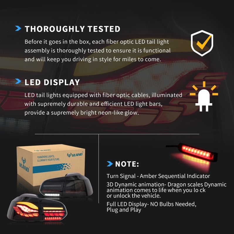 VLAND OLED Tail Lights Fit For Volkswagen Golf 6 MK6 2009-2014 (Europe is 2008-2012)