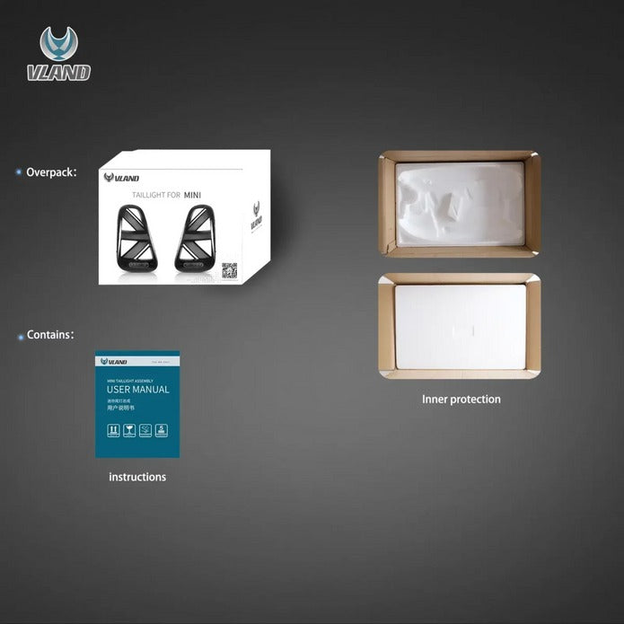 VLAND Full LED Tail lights For BMW Mini Cooper R50 R52 R53 2001-2006 With Dynamic Animation DRL