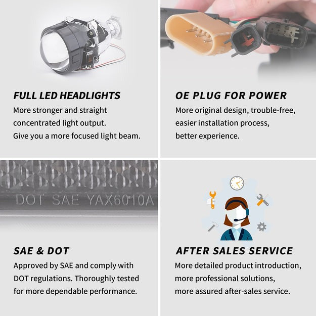 VLAND LED Headlights For 2015-2017 Ford F150 Halogen Models