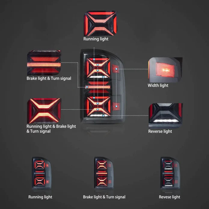 VLAND Full LED Tail Lights Fit For GMC Sierra 2014-2018 1500 2015-2018 2500HD 3500HD