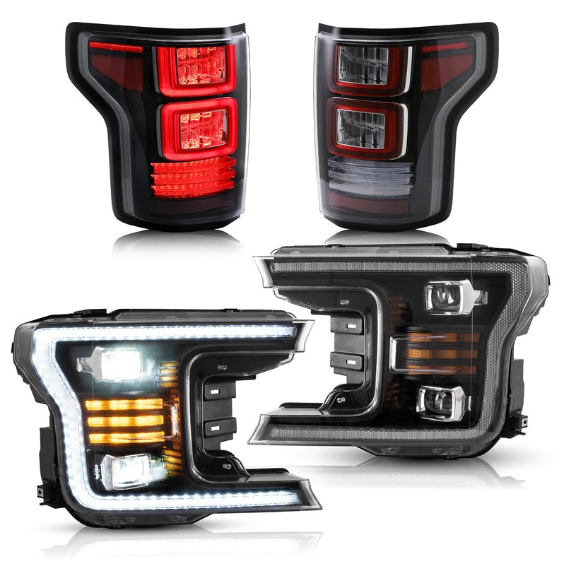 VLAND LED Projector Headlights and Full LED Tail Lights For Ford F150 2018-2020(Do not fit 2017-2020 Ford F-150 Raptor)