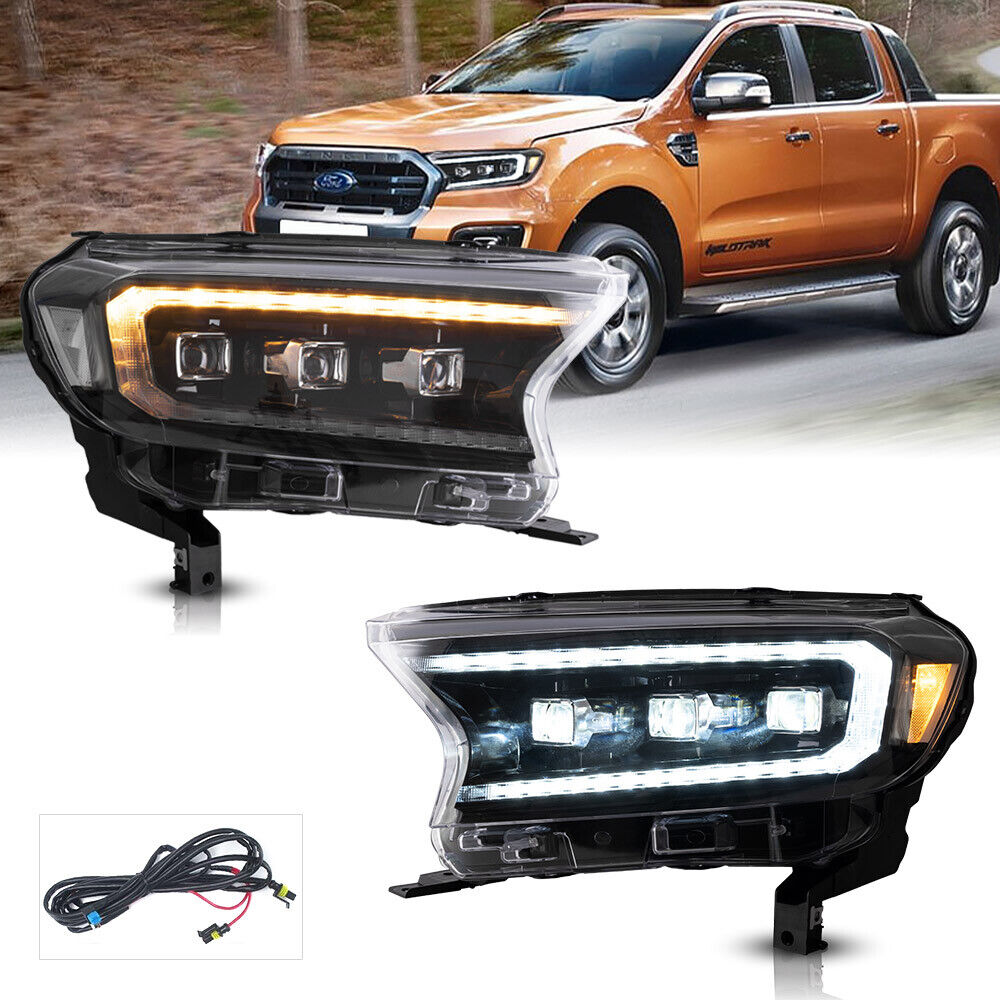 VLAND LED Projector Headlights For 2015-2022 Ford Ranger Start UP Animation DRL (For US Version)