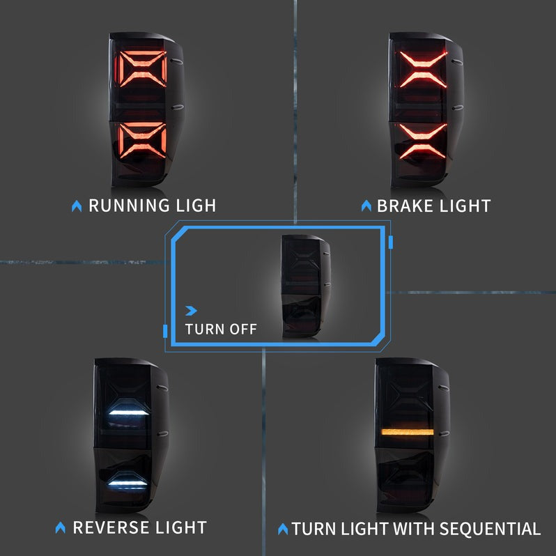 VLAND LED Tail Lights For Ford Ranger T6 2012-2018 (PX MKII, Base, XL, XLT, Limited) (Not For US Models)